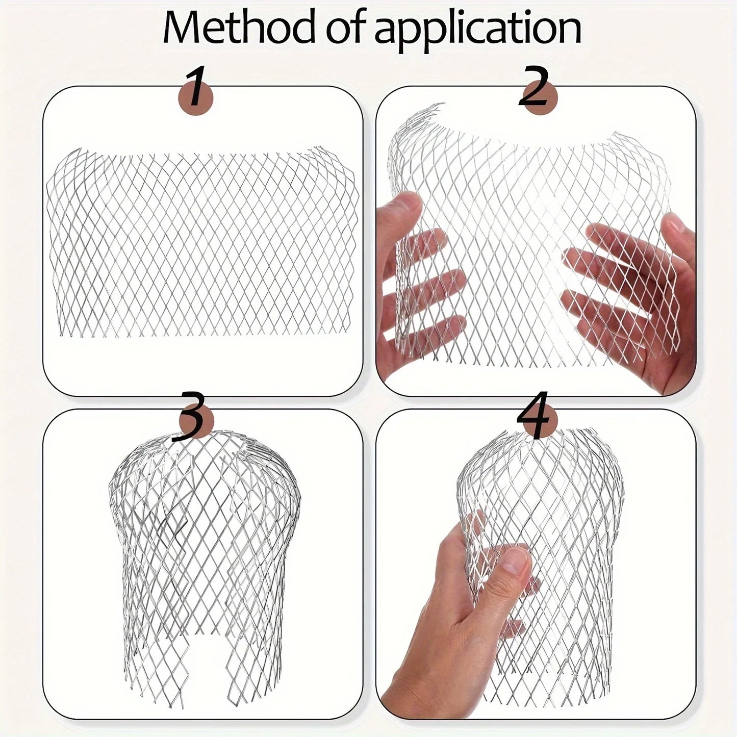 4pcs Metal Aluminum Filter Mesh Gutter Leaf Debris Mud Trap Guards Drain Pipe Cover Downpipe Guttering System Waterproof