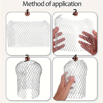 4pcs Metal Aluminum Filter Mesh Gutter Leaf Debris Mud Trap Guards Drain Pipe Cover Downpipe Guttering System Waterproof