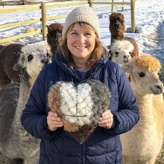 🕊️🏡Handmade Natural Alpaca Fiber Bird Nesting Heart❤️A Cozy Gift for Birds - EC